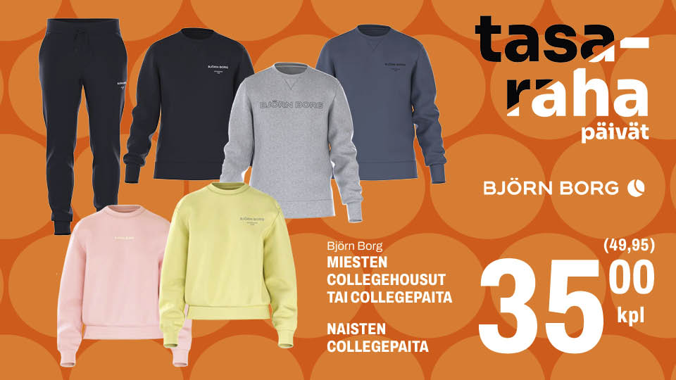 Björn Borg Collegetuotteita 35,00